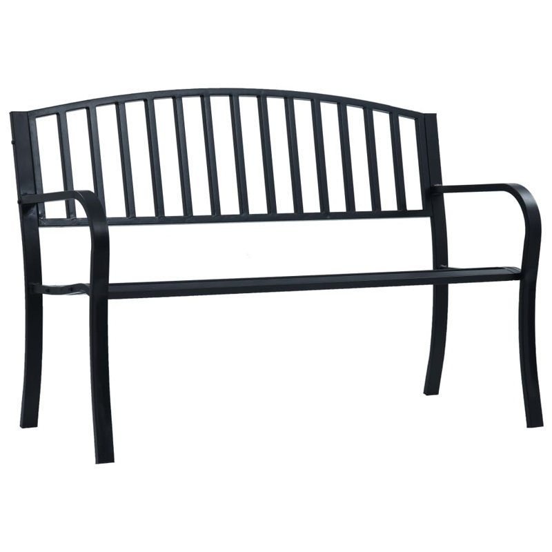 Zareh Outdoor Bench, 120 cm W x 51 cm D x 81 cm H, Black