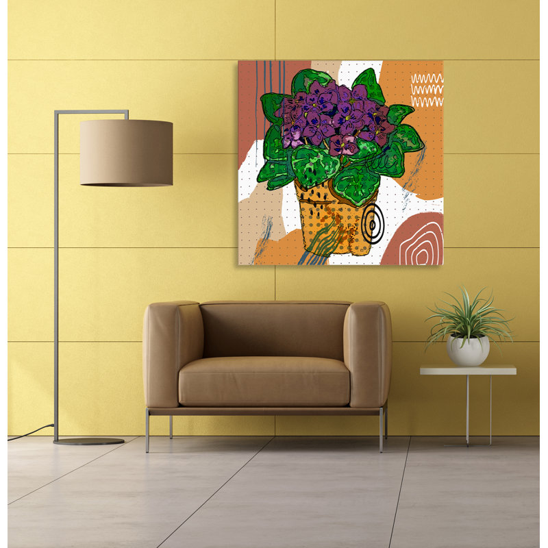 Boho Flowers 164 - Impression sur toile tendue, H 8 po x l 8 po x P 1,5 po