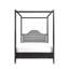 Lit double à baldaquin avec tête de lit tapissier en bois, bois d'ameublement nécessaire pour la chambre à coucher-2053208432