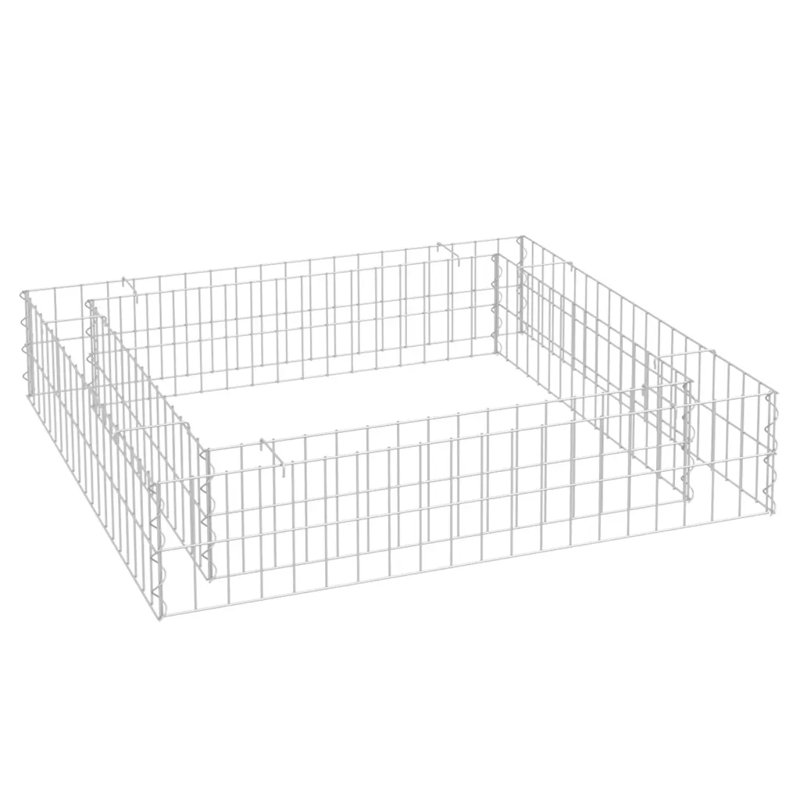 Dakota Fields Gabion Raised Bed Galvanised Steel, 20cm H x 100cm W x 100cm D