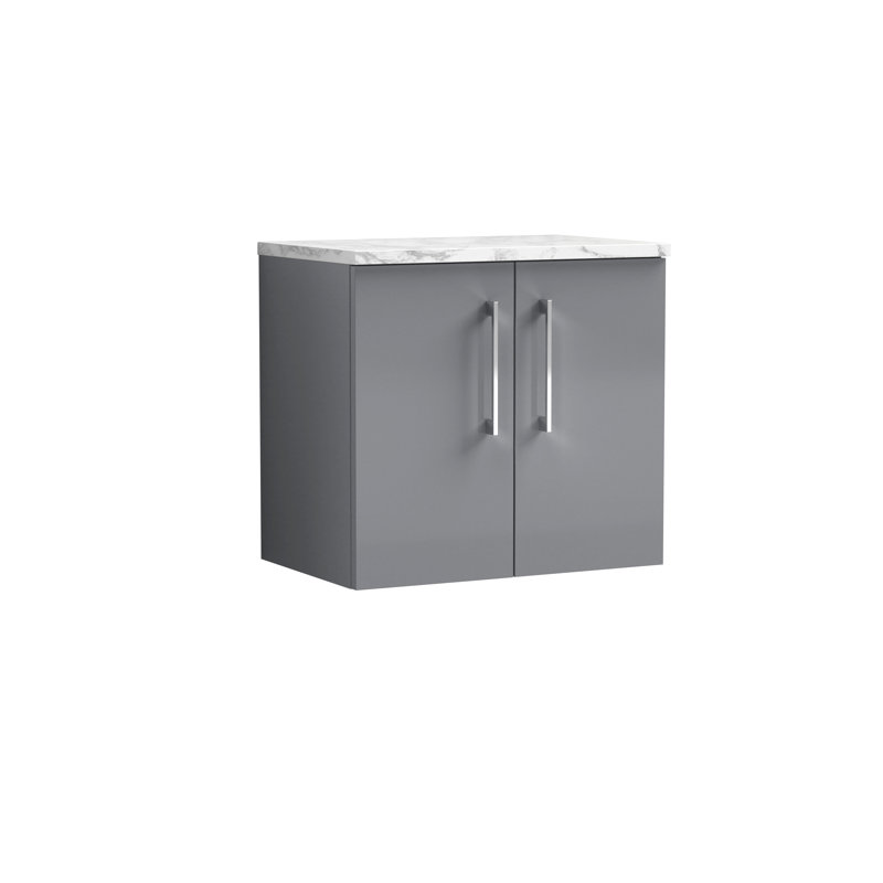 Arno 23.82cm Single Bathroom Vanity Base Only, Satin Grey