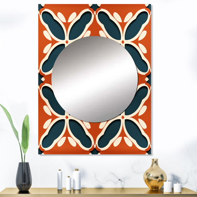 «Liane Terra Cotta Trellis Charm» - miroir cachemire, miroir mural décoratif cachemire, impression d'art en métal