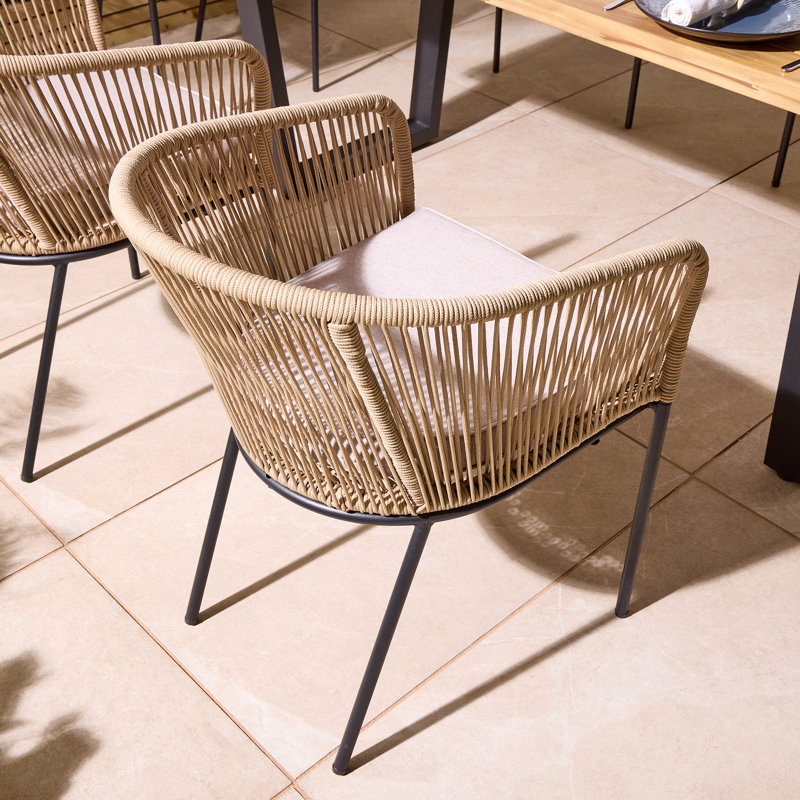 Rowlinson Oslo 6 Seat Dining Set, 75cm H x 90cm W x 160cm D