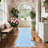 2x6 Scalloped Blue Runner Rugs for Hallway Kitchen Non Slip Washable Area Rug, Soft Low Pile Stain Resistant Non-Shedding Bow Rug Runners for Bedroom Bathroom Entryway-717813410