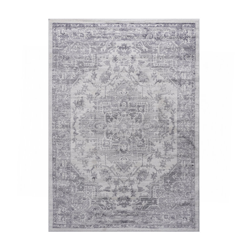  Silver / Oriental Runner Rug, Rectangle 7'9" x 10'