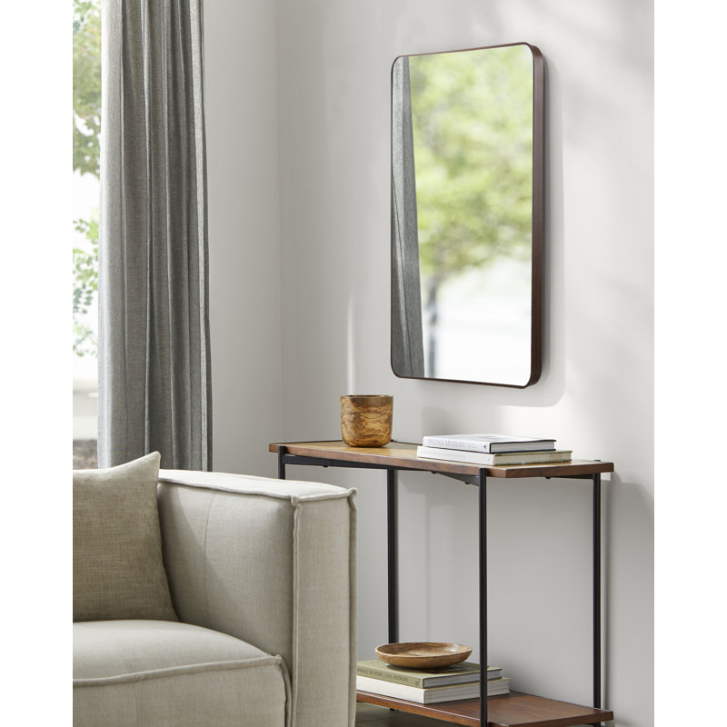 Miroir pleine longueur Destefano Essence, 35,43 po x 23,62 po, Noyer foncé
