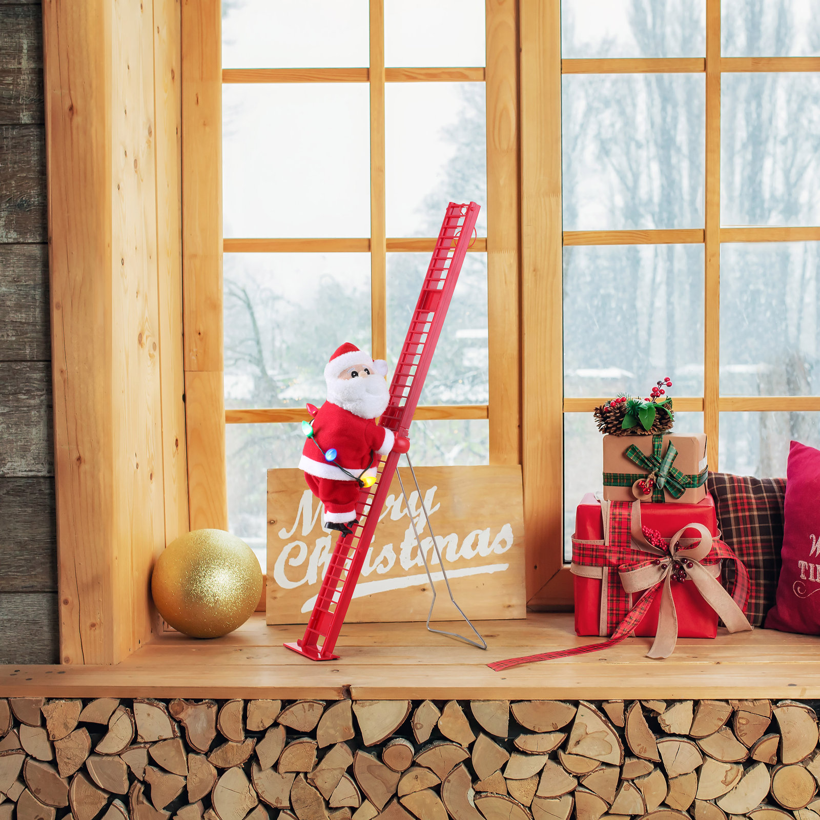 Animated Ladder Climbing Santa