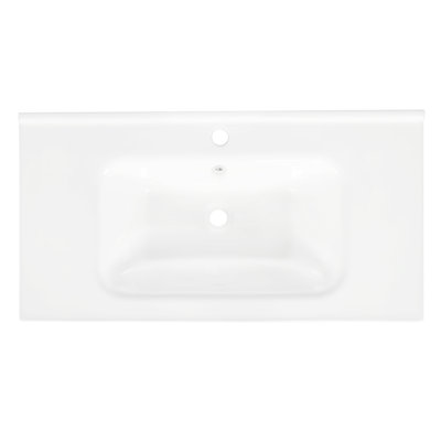 Comptoir de meuble-lavabo moderne Fenwicke avec lavabo intégré et céramique haute dureté (lavabo seulement)