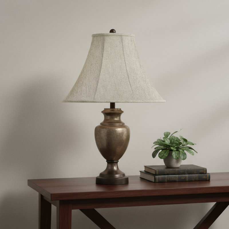 Abat-jour cloche en lin gris clair