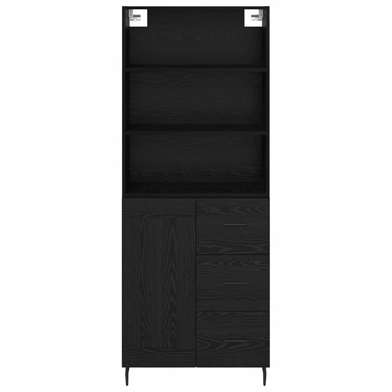 Highboard With Drawer Black Oak 69.5 X 34 X 180 Cm, Black Oak