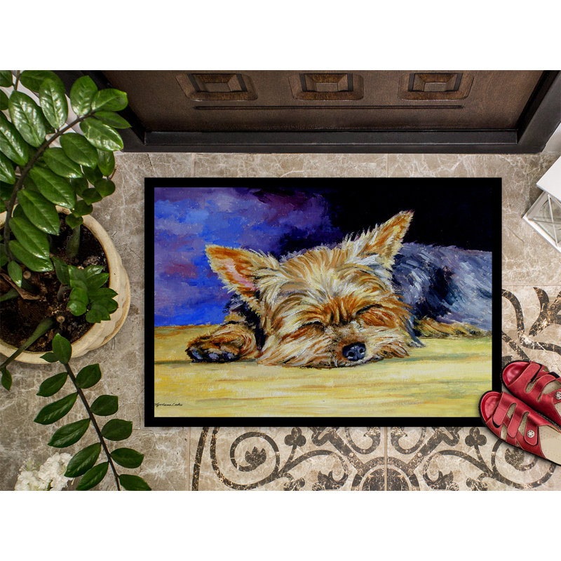 Tapis antidérapant Washta Yorkie, Rectangle 1 pi 6 po x 2 pi 3 po