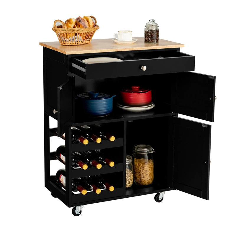 Ayoka Wood Kitchen Island