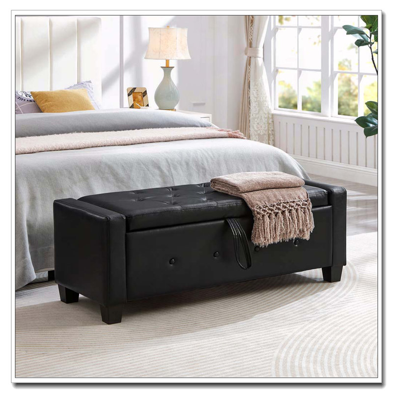 Banc de rangement en similicuir