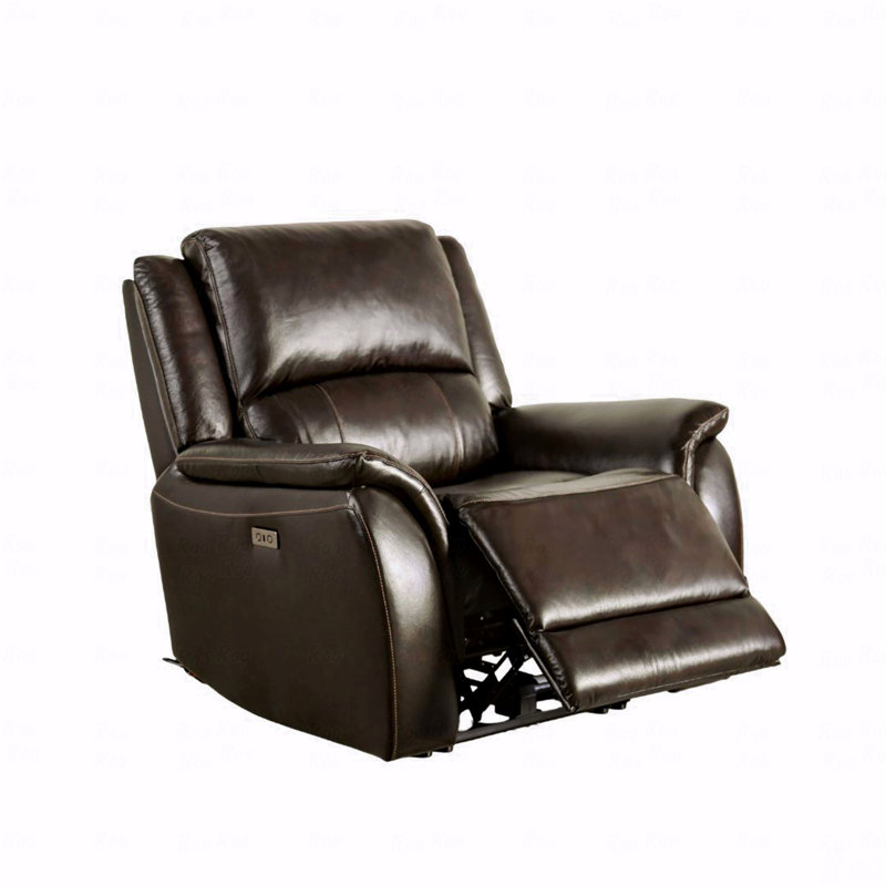 Style transitionnel 1Pc Power avec fauteuil inclinable entièrement rembourré avec accoudoirs à finition espresso pour salon principal