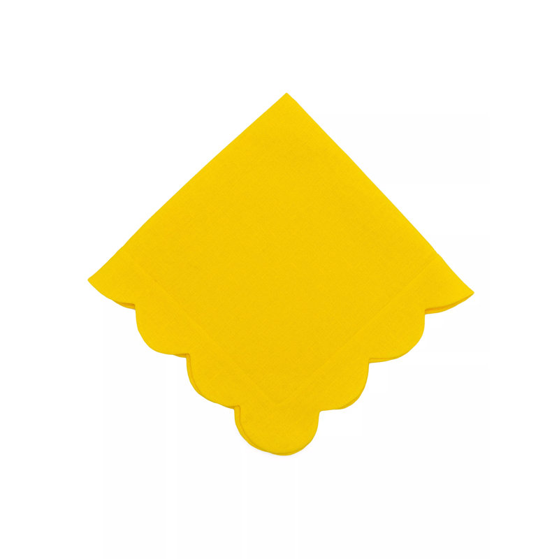 Sunflower Scallop Napkin, Yellow