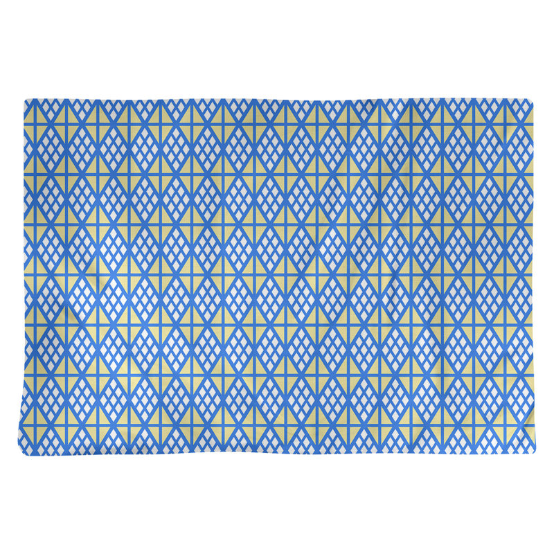 Napperon en coton 18 po Classic Diamonds, Bleu / Jaune