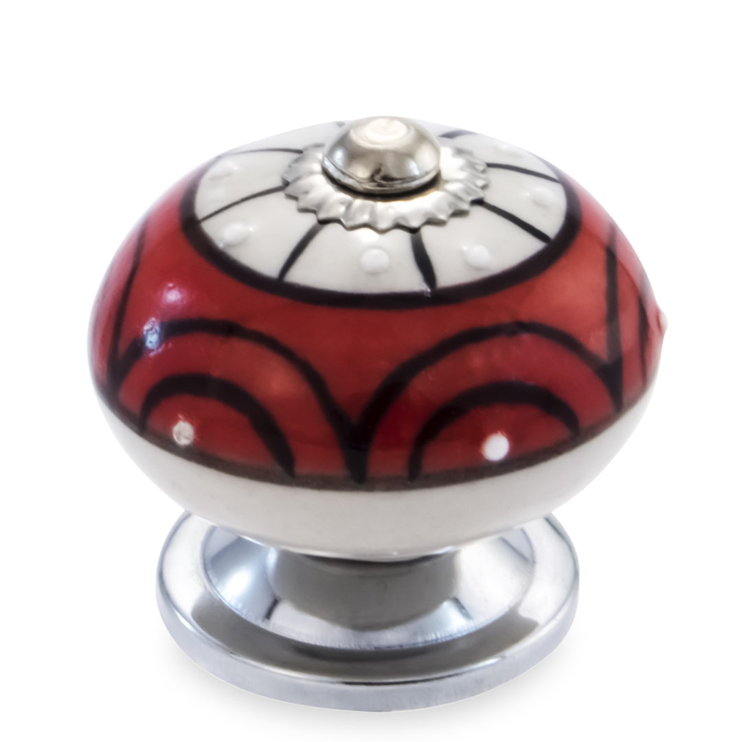 1.6" Diameter Round Ceramic Cabinet Knob Ceramic Wardrobe, Cupboard Cabinet Knob Mascot Hardware