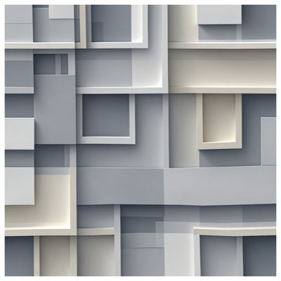 Édredon gris à couches géométriques