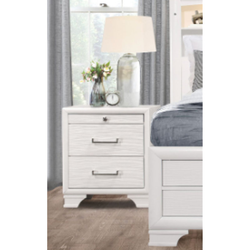 Civic White Nightstand, White