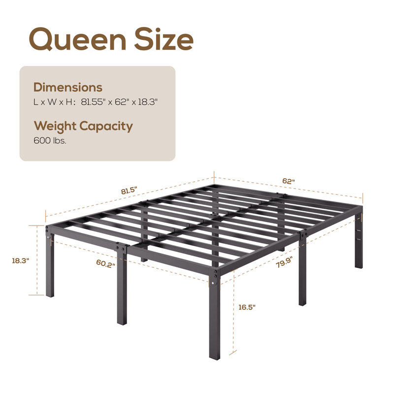 18.3'' Metal Bed Frame, Queen