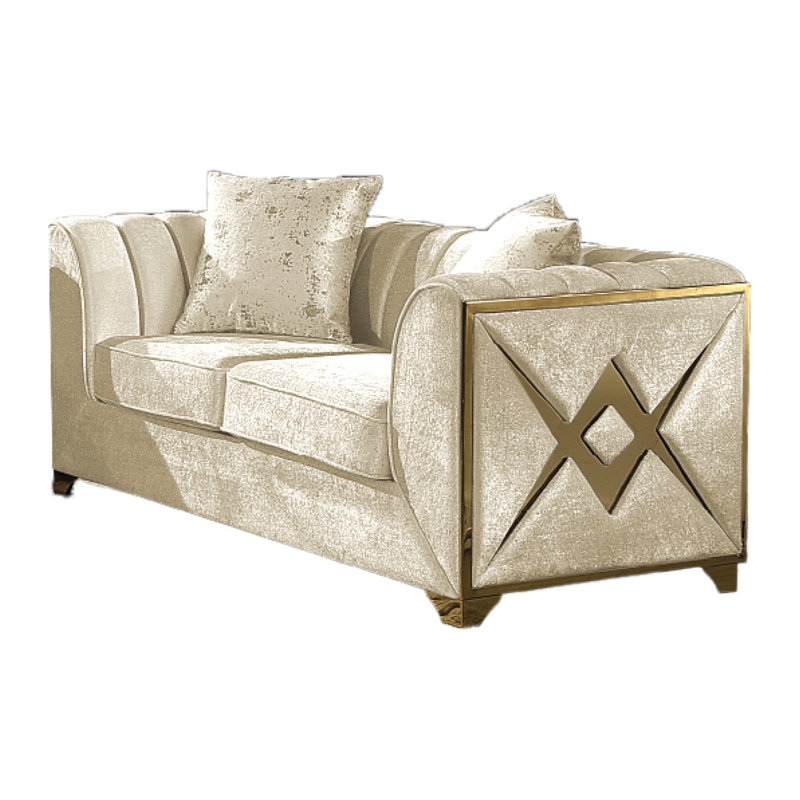 Arron 68'' Upholstered Loveseat, Cream Velvet