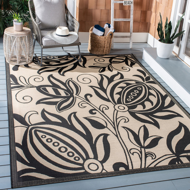 Tapis d'intérieur / extérieur à fleurs Herefordshire Performance, Rectangle 8 pi x 11 pi