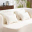 Grand futon en mousse à haute densité grand avec 4 coussins, matelas pliant blanc moderne, pour la chambre à coucher et le salon, aucun assemblage requis-62602730-62602729