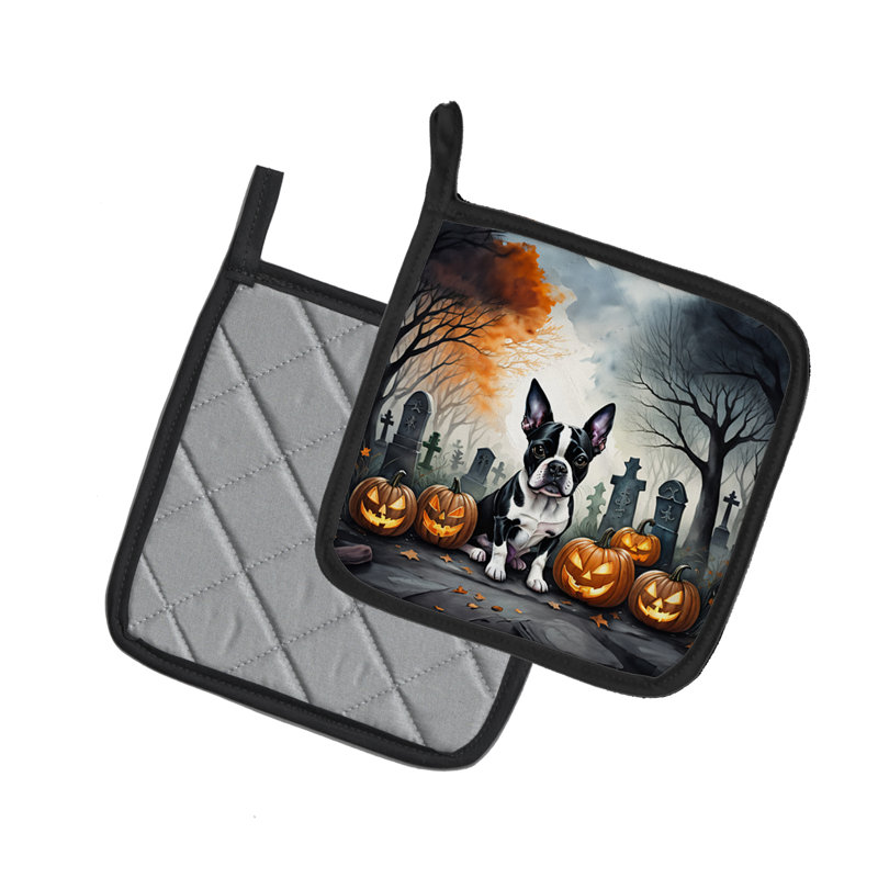 Boston Terrier Spooky Halloween - paire de poignées