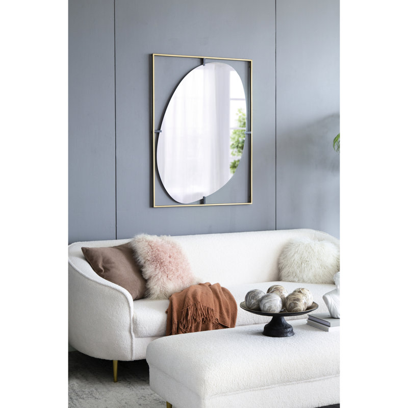 Poppy Mirror with Gold Metal Frame