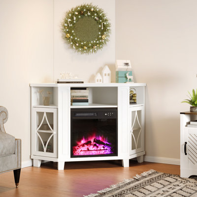 Corner TV Stands For Tvs Up To 55''With Fireplace Included