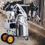Machine à traire électrique portative de 25 L pour vaches, avec seau en acier inoxydable 304 et système de pulsation sous vide automatique.