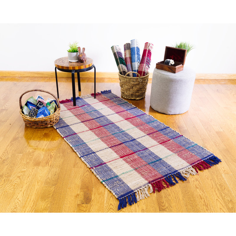Cotton Plaid Indoor Rug, Rectangle 2' x 3'