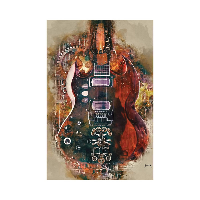 Tony Iommi's Steampunk Guitar - Wrapped Canvas Print, 101.6 cm H x 66.04 cm W x 3.175 cm D