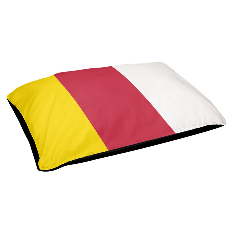 Coussin rectangulaire designer St Louis, Moyen (L 18 po x l 28 po), Bleu / argent / orange