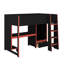 Lit mezzanine double avec bureau intégré, garde-robe, DEL et tiroir-261063671