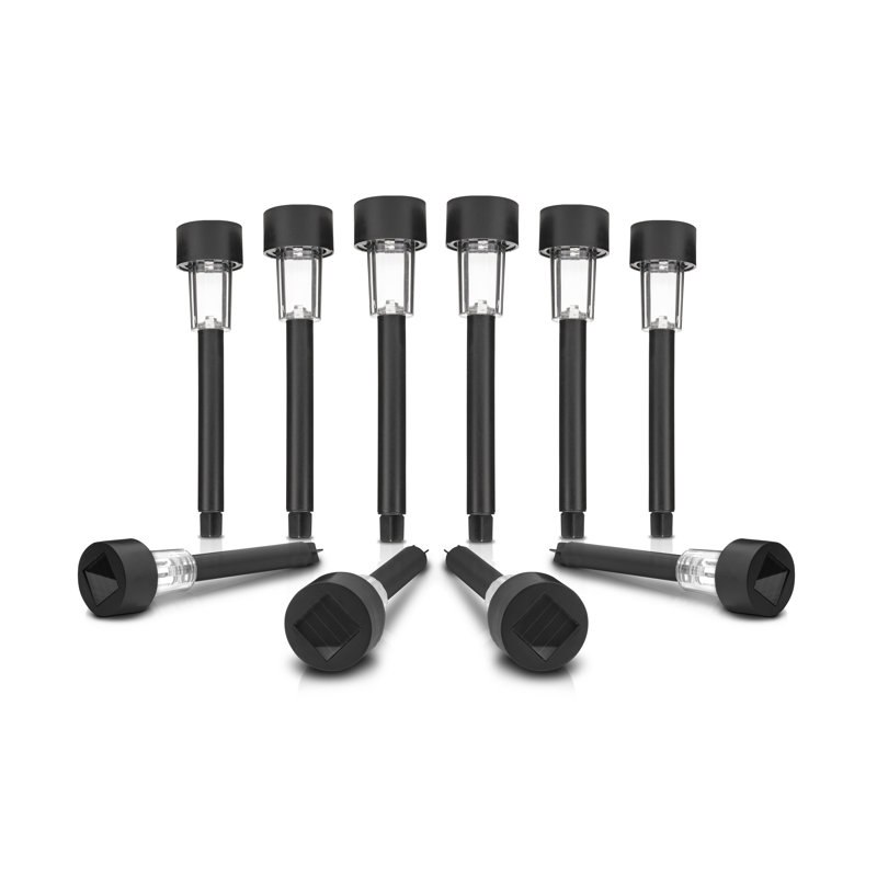 Black Low Voltage Solar Powered Integrated LED Pathway Light
