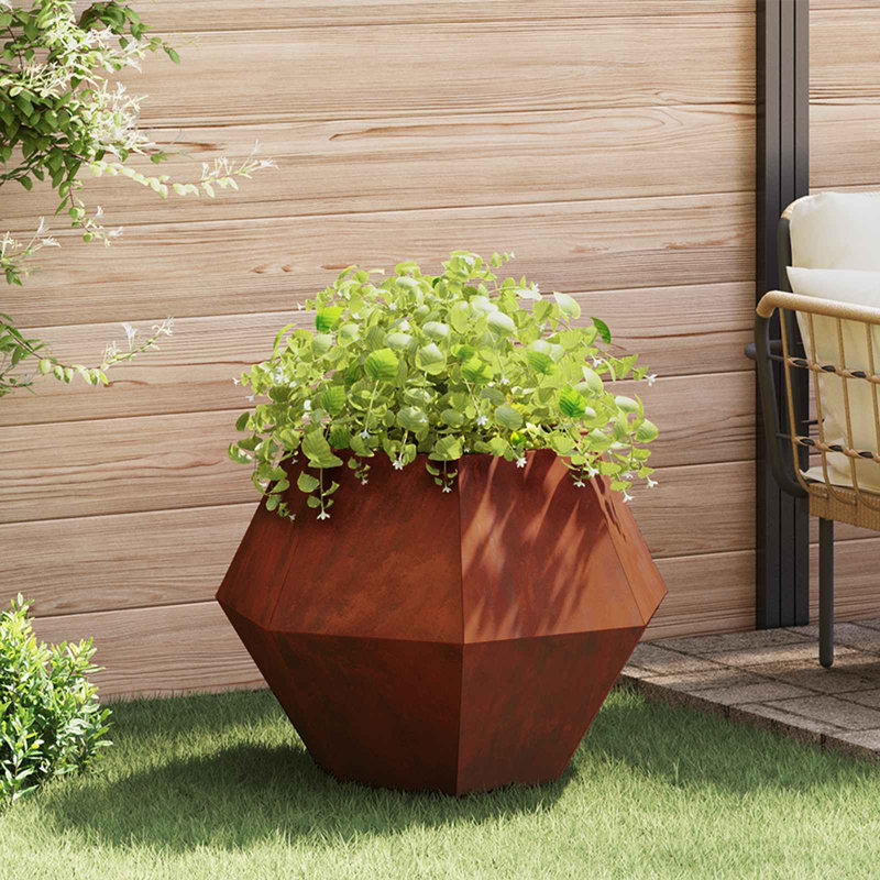  Planter 2 Pcs Rusty Weathering Steel, 60cm H x 75cm W x 75cm D