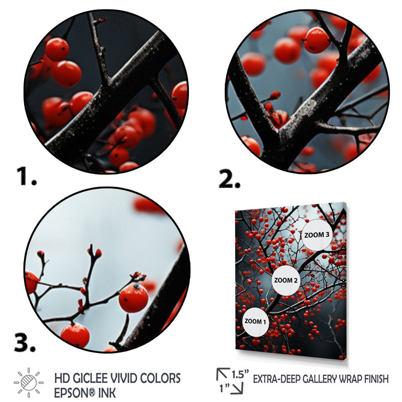 «Red Forest Natures Monicol I», impression d'art mural forêt, H 44 po x l 34 po x P 1,5 po, Toile tendue