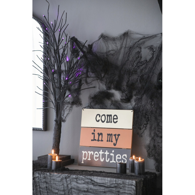 Enseigne d'Halloween 12 po x 12 po «Come In My Pretties»