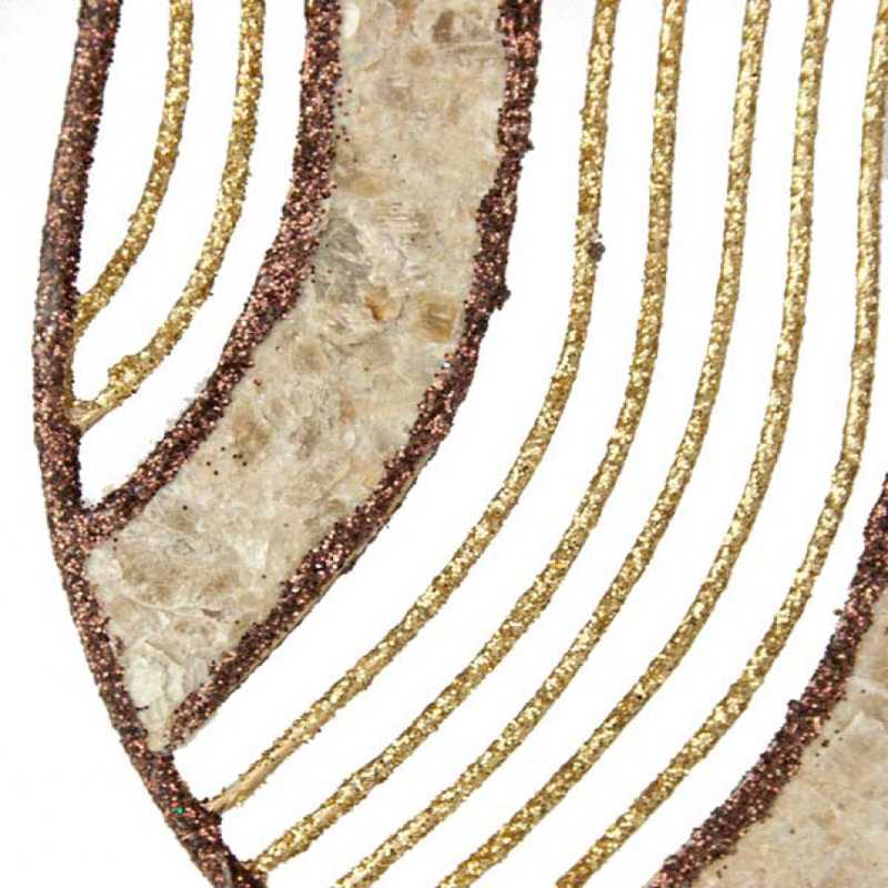 14cm Textile Holiday Shaped Ornament, Gold / Brown