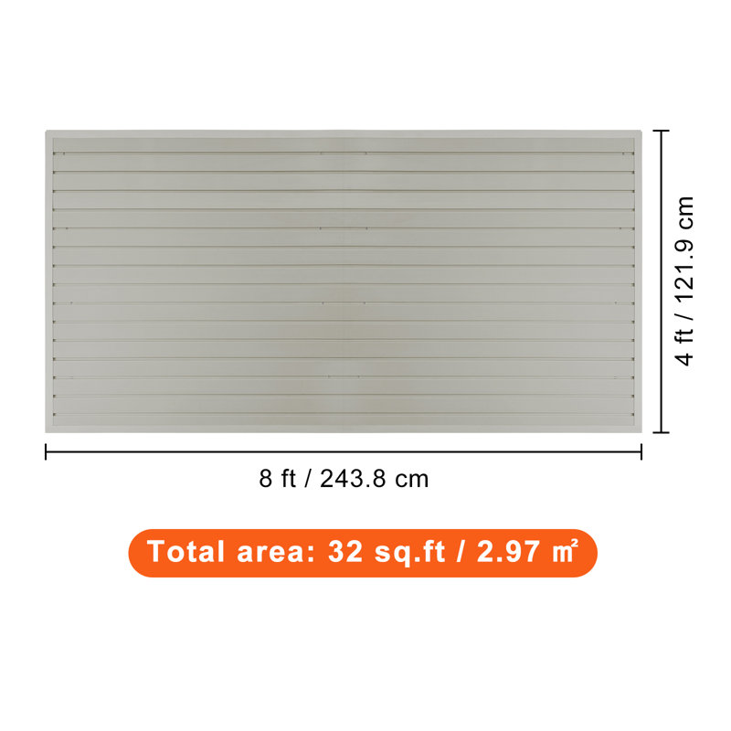 Panneaux à lattes, panneaux de garage gris, H 47 po x l 95 po