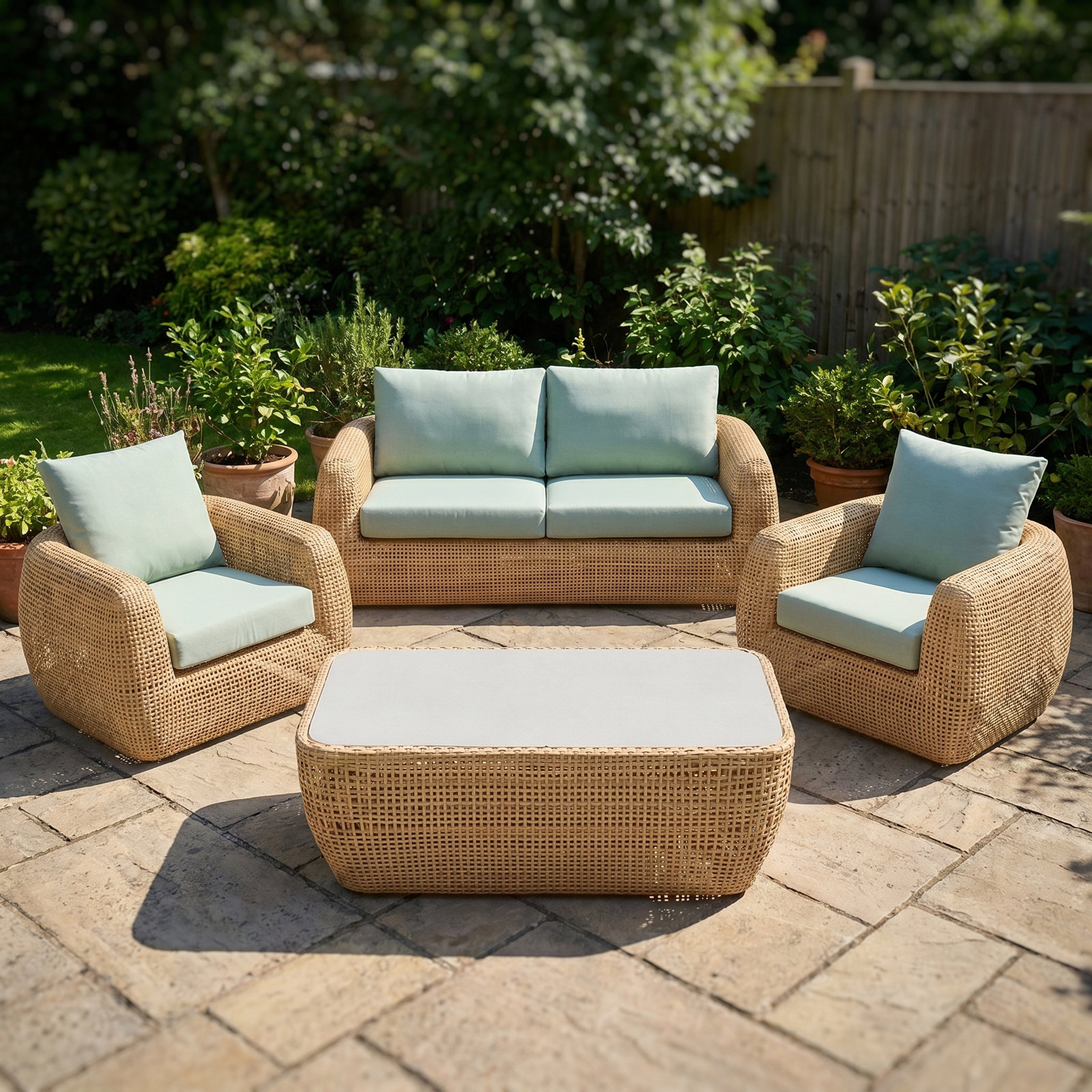 Sydney 5-Person Sunbrella® Complete Patio Set, Canvas Spa