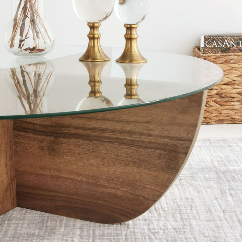 Tonna Four Leg Coffee Table, 35cm H x 75cm W x 75cm D, Walnut