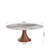 Mid-Century Modern Stone Marble Effect Round Coffee Table Solid Wood Pedestal Table For Living Room & Home Decor-1745911714-1745911712