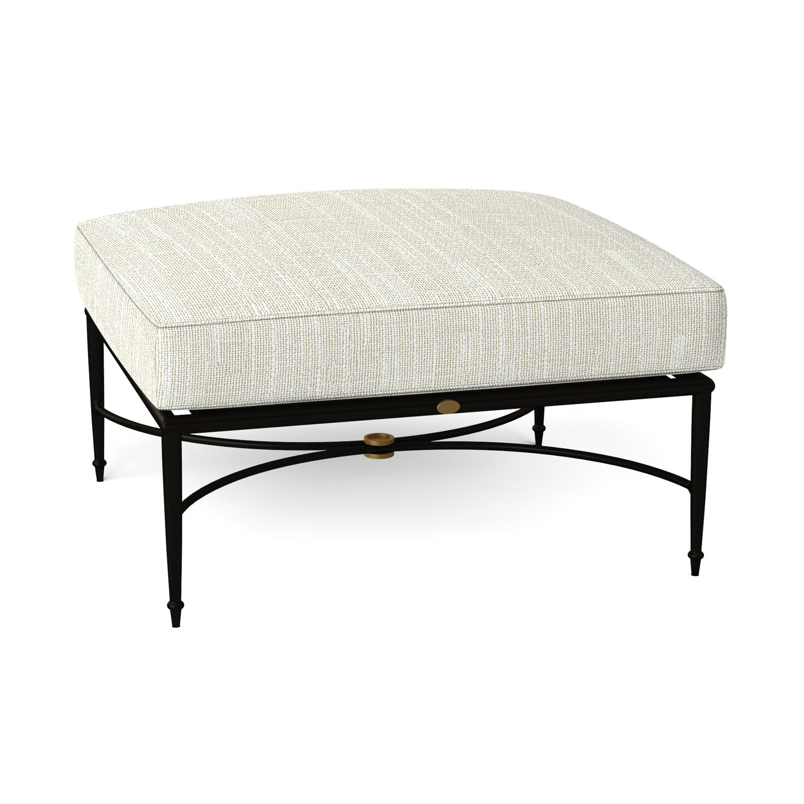 Roma Sunbrella® Patio Footstool, Welt, Rollo Cream