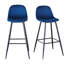 Tabouret de bar de 2 chaises de 30 po en velours à hauteur de comptoir avec dossier, pieds et repose-pieds en métal, assemblage facile, bleu pour la cuisine 2 - Robust Simple