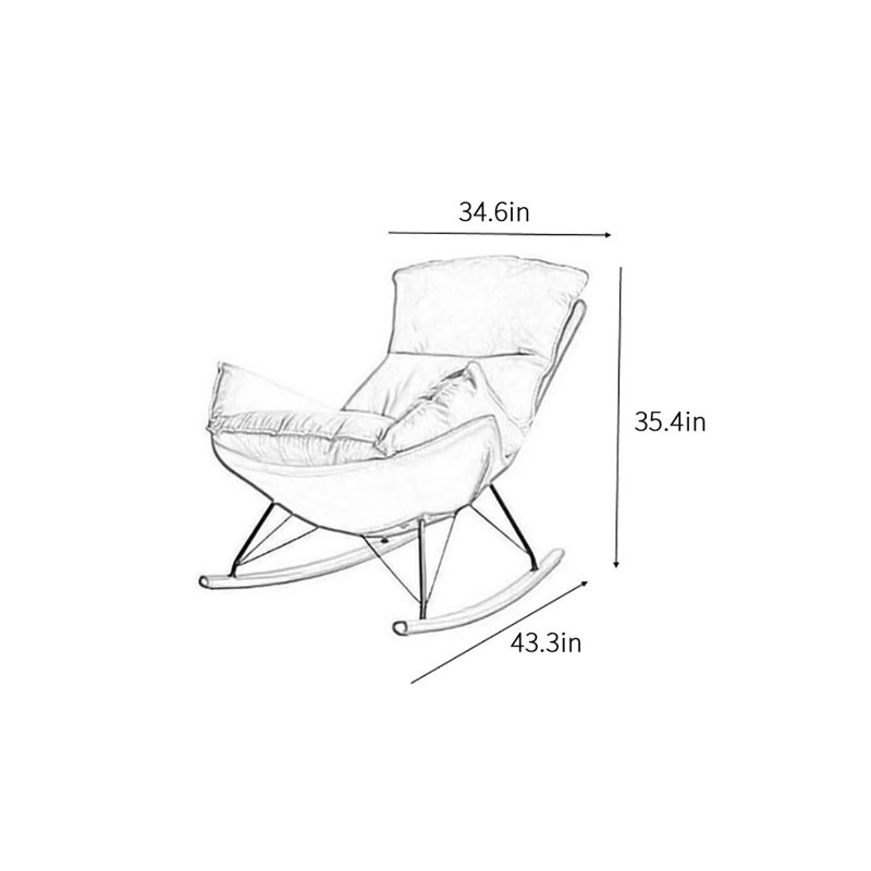 Chaise berçante moderne en coquille d'œuf moderne, Bleu sarcelle