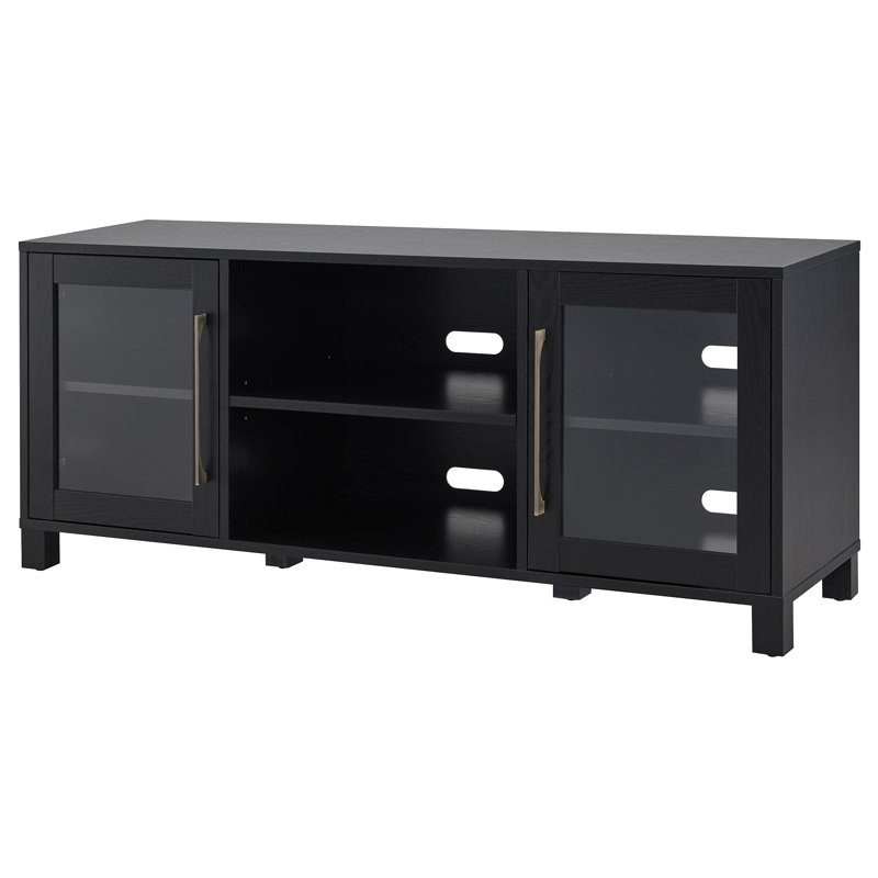 Quincy Unfinished TV Stand for TVs up to 65", Black Grain