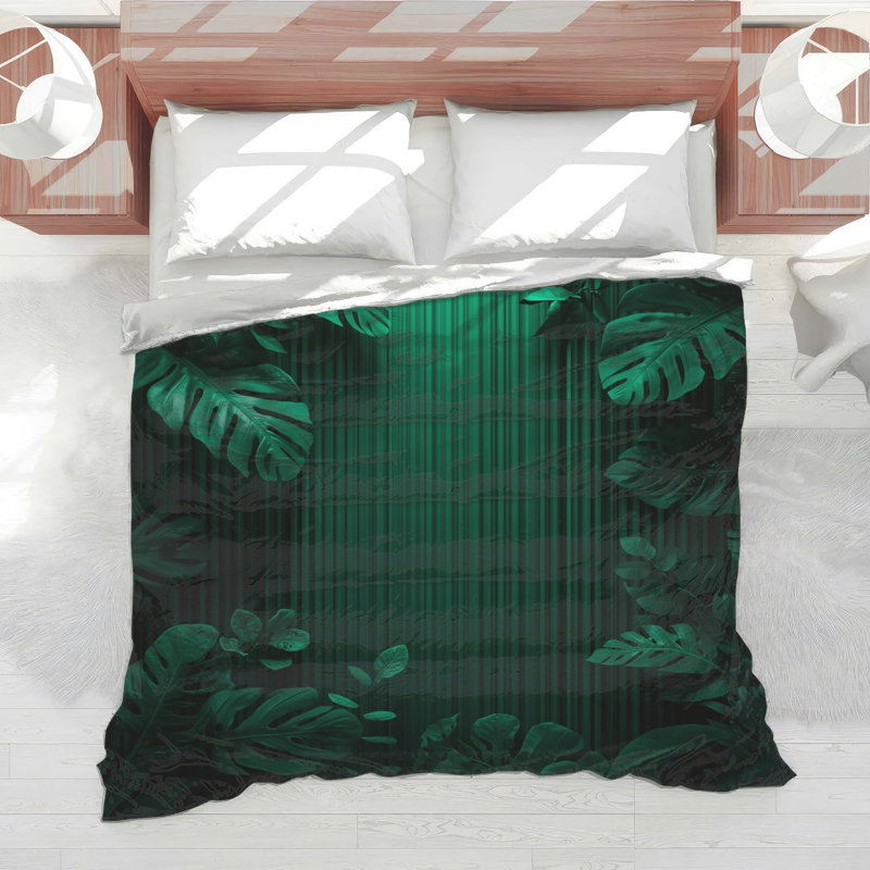 Tropical Green Foliage Comforter, Twin Extra Long