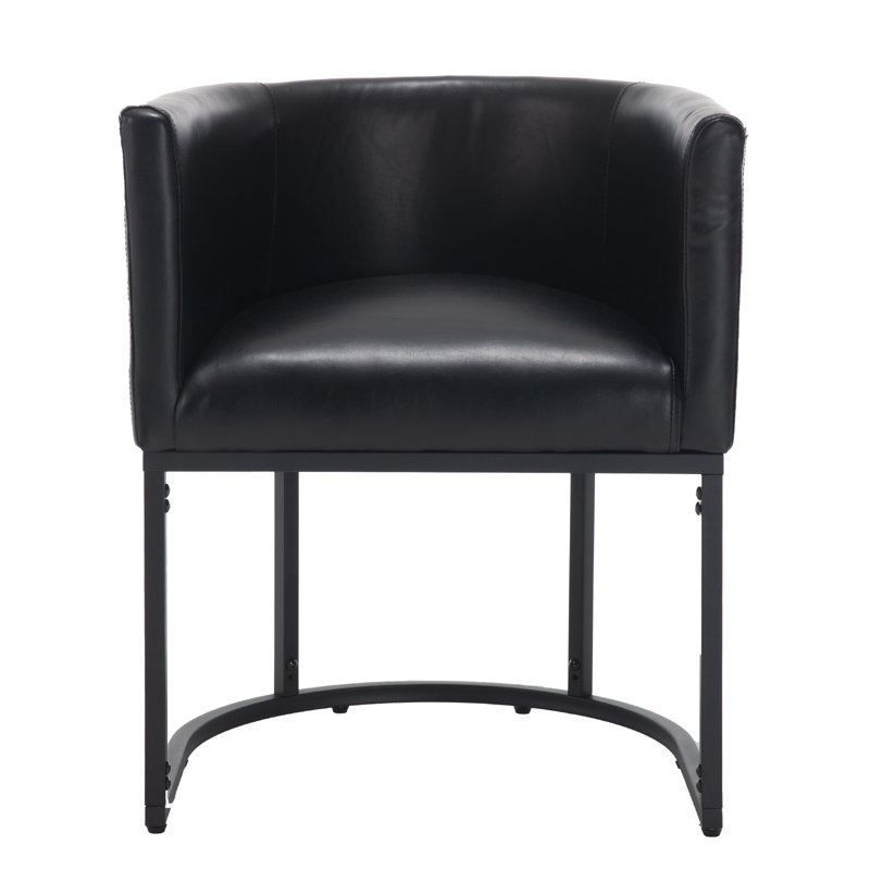 Chaises de salle à manger rembourrées en similicuir, 2, Noir